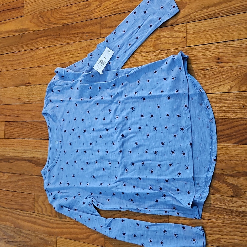 Gap Kids Girls Long Tee Blue With Red Stars Size L /10NWT